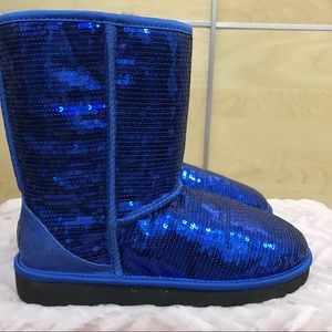 Brand New Colbalt Blue Sparkle Ugg Boots Size 10